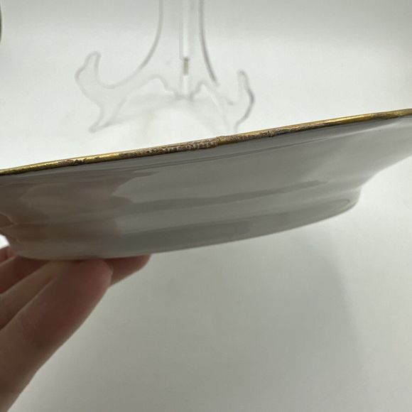 Antique Limoges Plate 9.25” Gold Trim France 12-sided Embossed Scroll - Picture 14 of 14